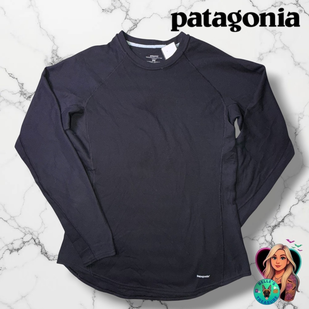 Patagonia Capilene Performance Baselayer Top Black Long Sleeve Womens Medium